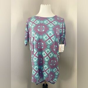 LuLaRoe Irma Tunic Style Top NWT Blue Purple Southwestern